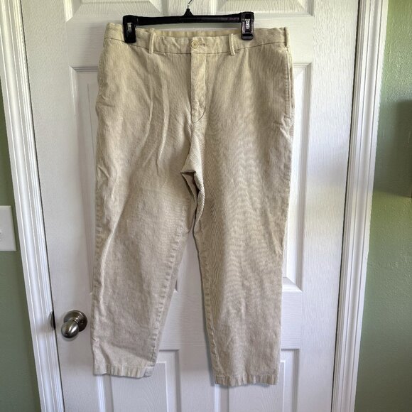Uniqlo Cotton Corduroy Cream Pants Size Large Waist 33-36in - Picture 1 of 12